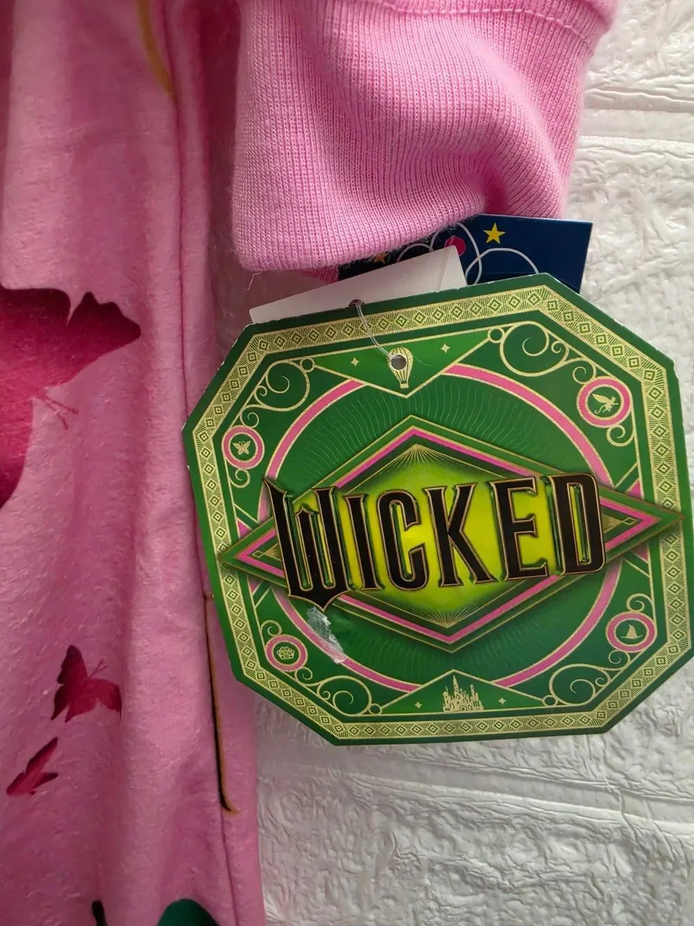 Wicked Girls Pajamas Set Shirt Pants Movie Elphaba Glinda Pink Green, NEW
